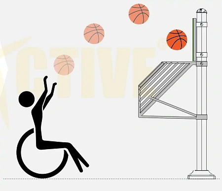 BAROK FITNESS - CFE 11 Уличный инклюзивный тренажер Баскетбольное кольцо для инвалидов колясочников