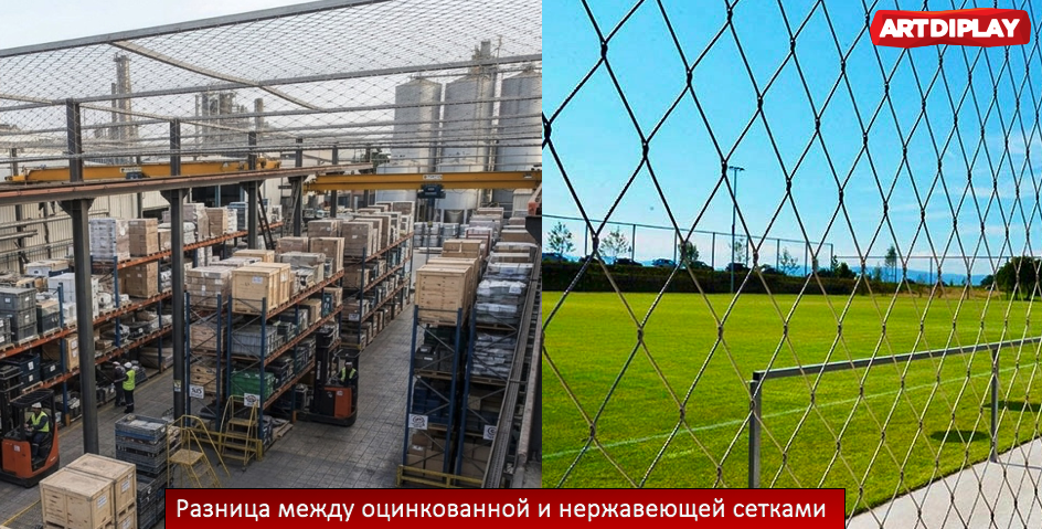 Сравнение в применении оцинкованной и нержавеющей сетки
