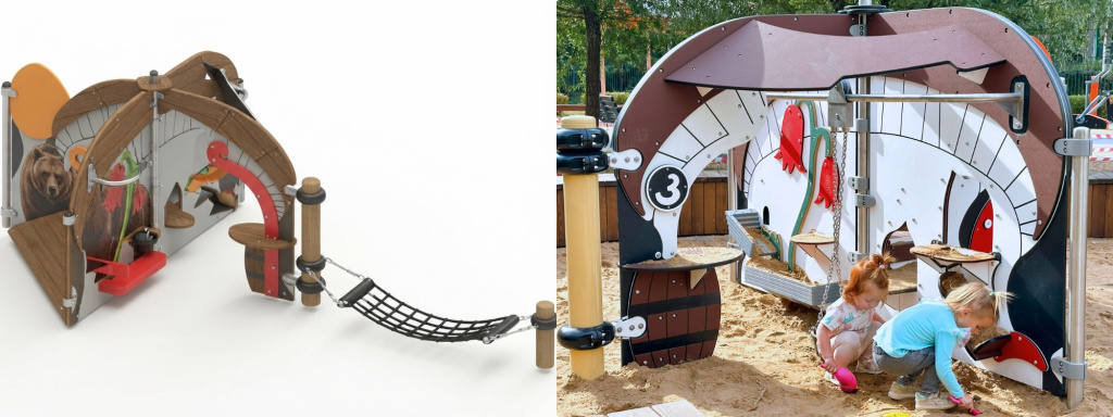 Серия Чудо стены из HDPE, алюминия и стали с порошковой покраской для детей от 1 года