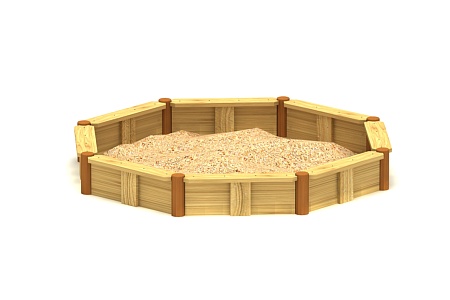 Песочница из деревянных сегментов